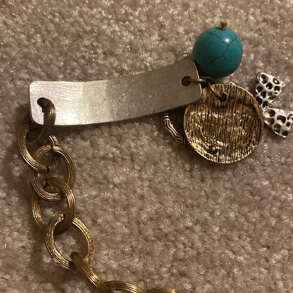 “Pray Daily” womens bracelet with turquoise bead